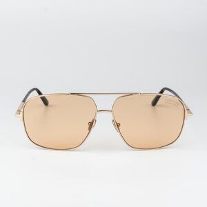 Tom Ford TEX Men Sunglasses Rose Gold Brown Photochromic Aviator FT1096 28E